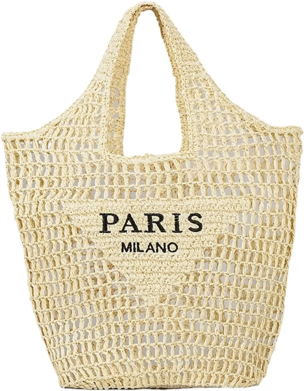 Straw Woven Bag Women’s Beach Bag Fashion Crochet Shoulder Bag Hobo Bag Foldable Tote Bag for Holiday Picnic
