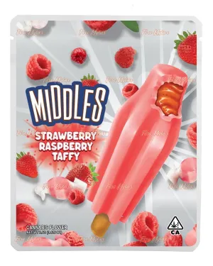 Strawberry Raspberry Taffy Middles Customizable Mylar Bags