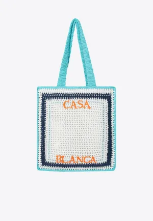 Stripe Crochet Tote Bag