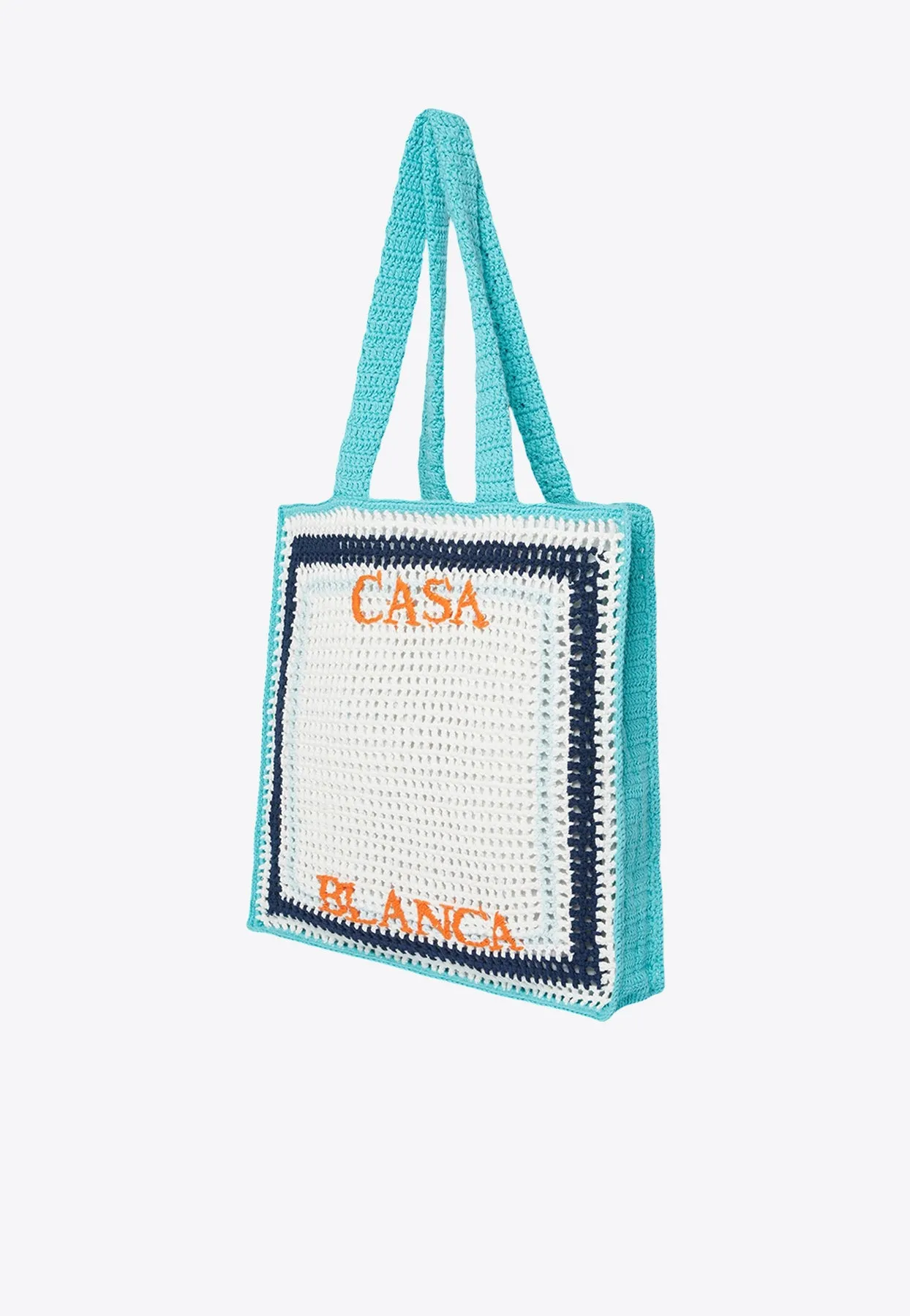 Stripe Crochet Tote Bag