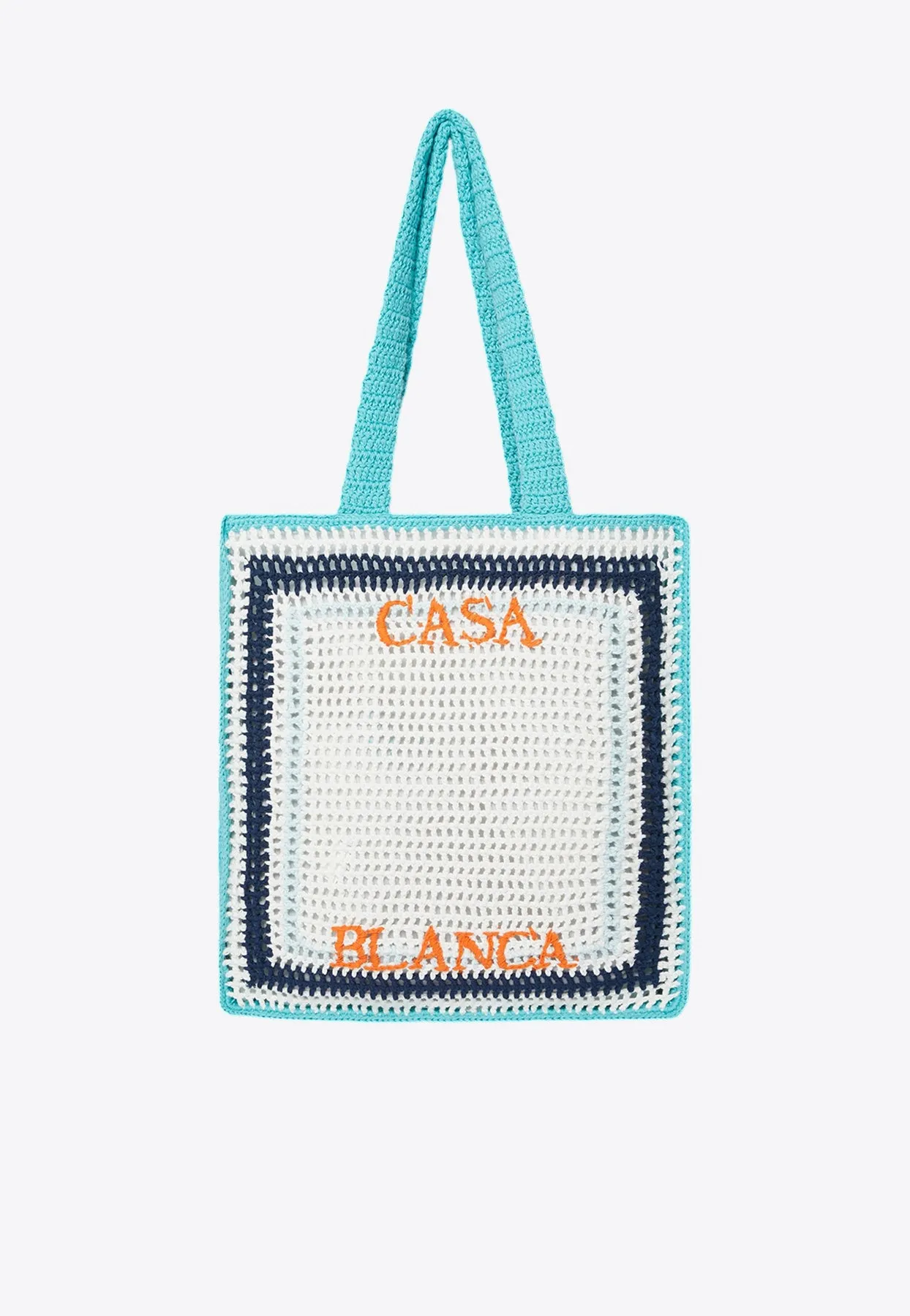 Stripe Crochet Tote Bag