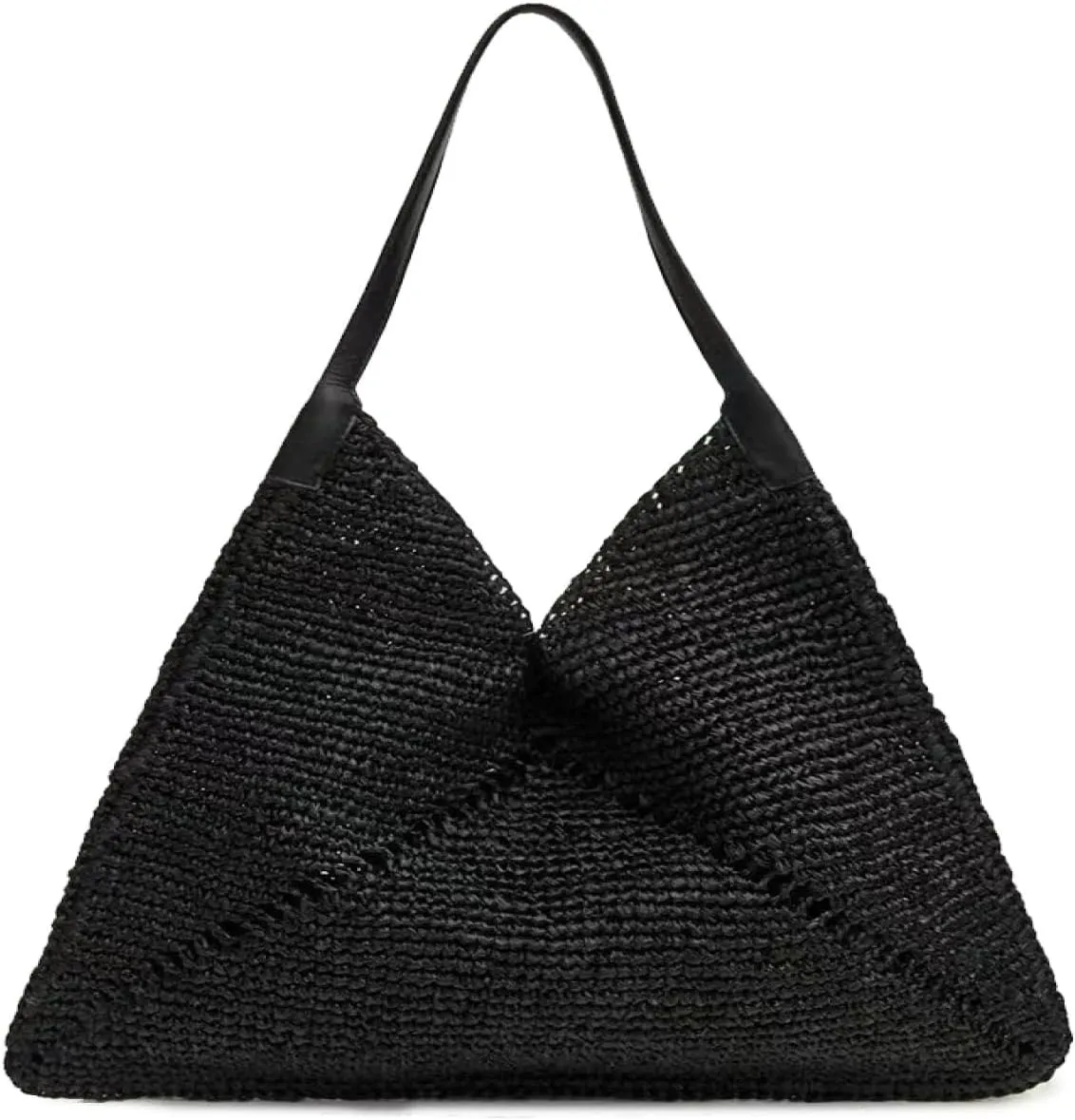 Stylish and Versatile Straw Tote Triangle Casual Shoulder Tote