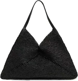 Stylish and Versatile Straw Tote Triangle Casual Shoulder Tote