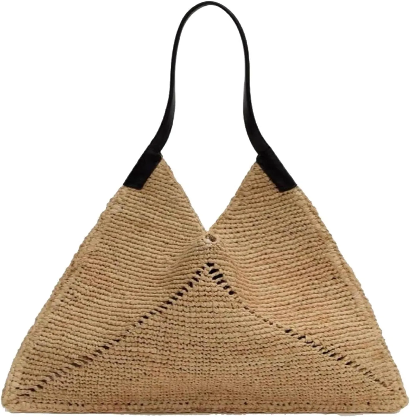 Stylish and Versatile Straw Tote Triangle Casual Shoulder Tote