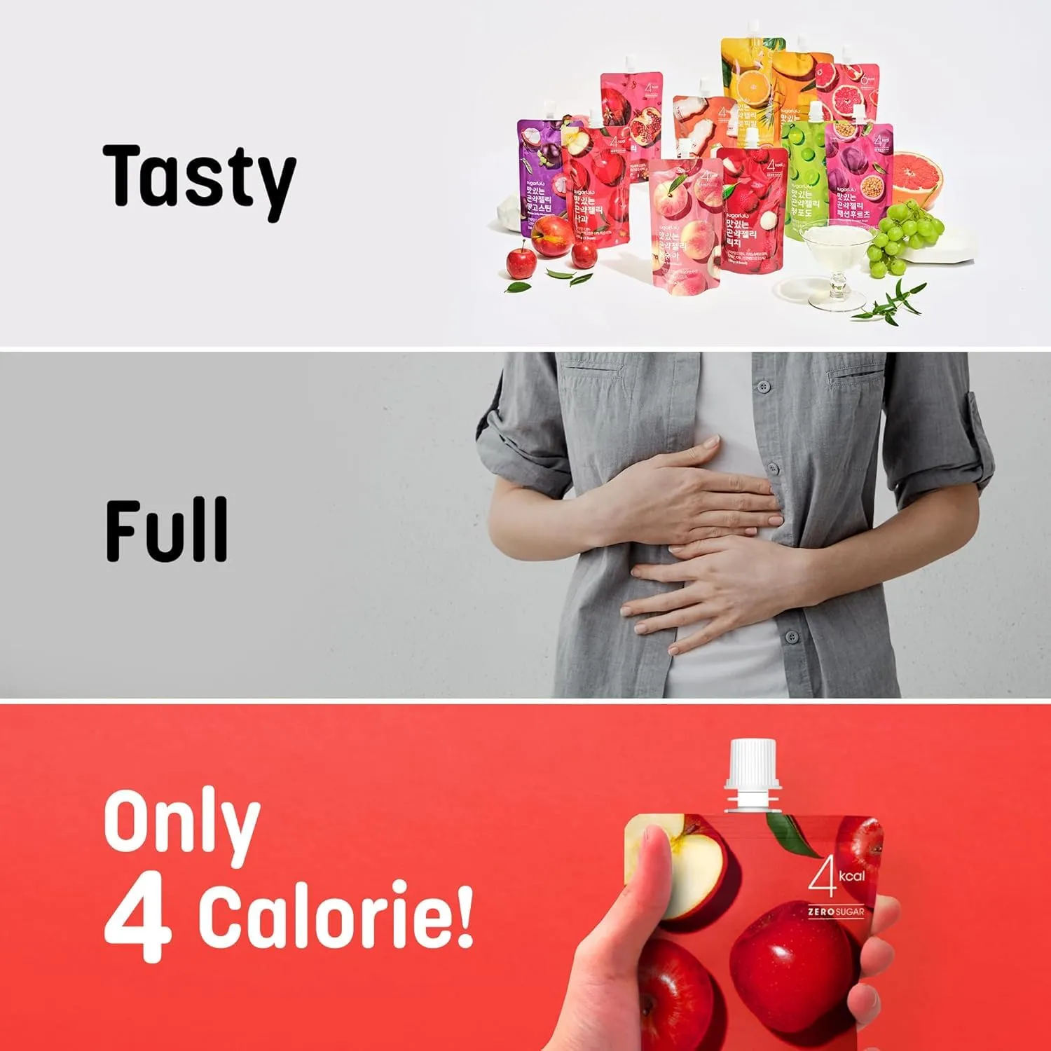 Sugarlolo Konjac Sweet Mangosteen Jelly Snack - Vegan Jello with Zero Sugar | Only 4 Calories per Pouch | Low Calorie Korean Snacks | 5.29 Oz (150g) | 10 Pack