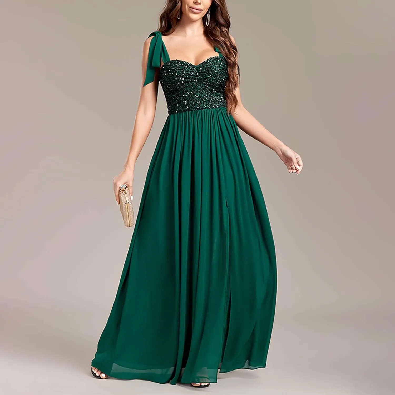 Summer Dresses for Women 2024 Sleeveless Maxi Dress Square Neck Maxi Dress Slit Dress for Women Womens Swing Dress