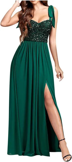 Summer Dresses for Women 2024 Sleeveless Maxi Dress Square Neck Maxi Dress Slit Dress for Women Womens Swing Dress