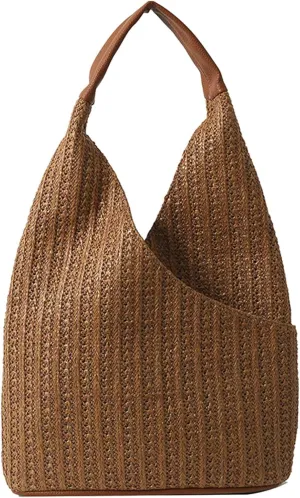 Summer Straw Tote Bag Women 2025 Large Commuter Shoulder Beach Bag Vacation Large Handcrafted Bohemian Handbag