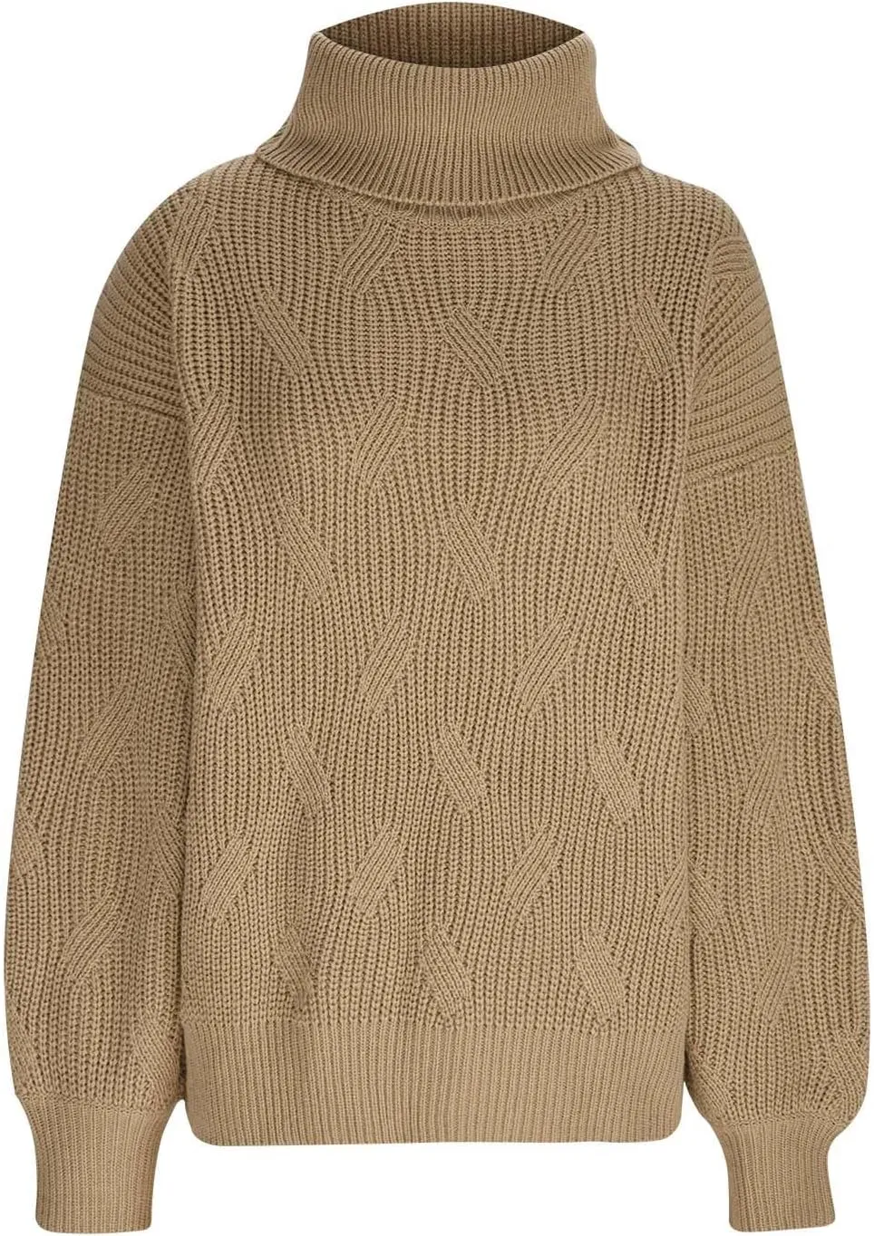 Sweaters for Women Oversized Long Sleeve Turtleneck Pullovers Comfortable Casual Cable Knit Sweaters