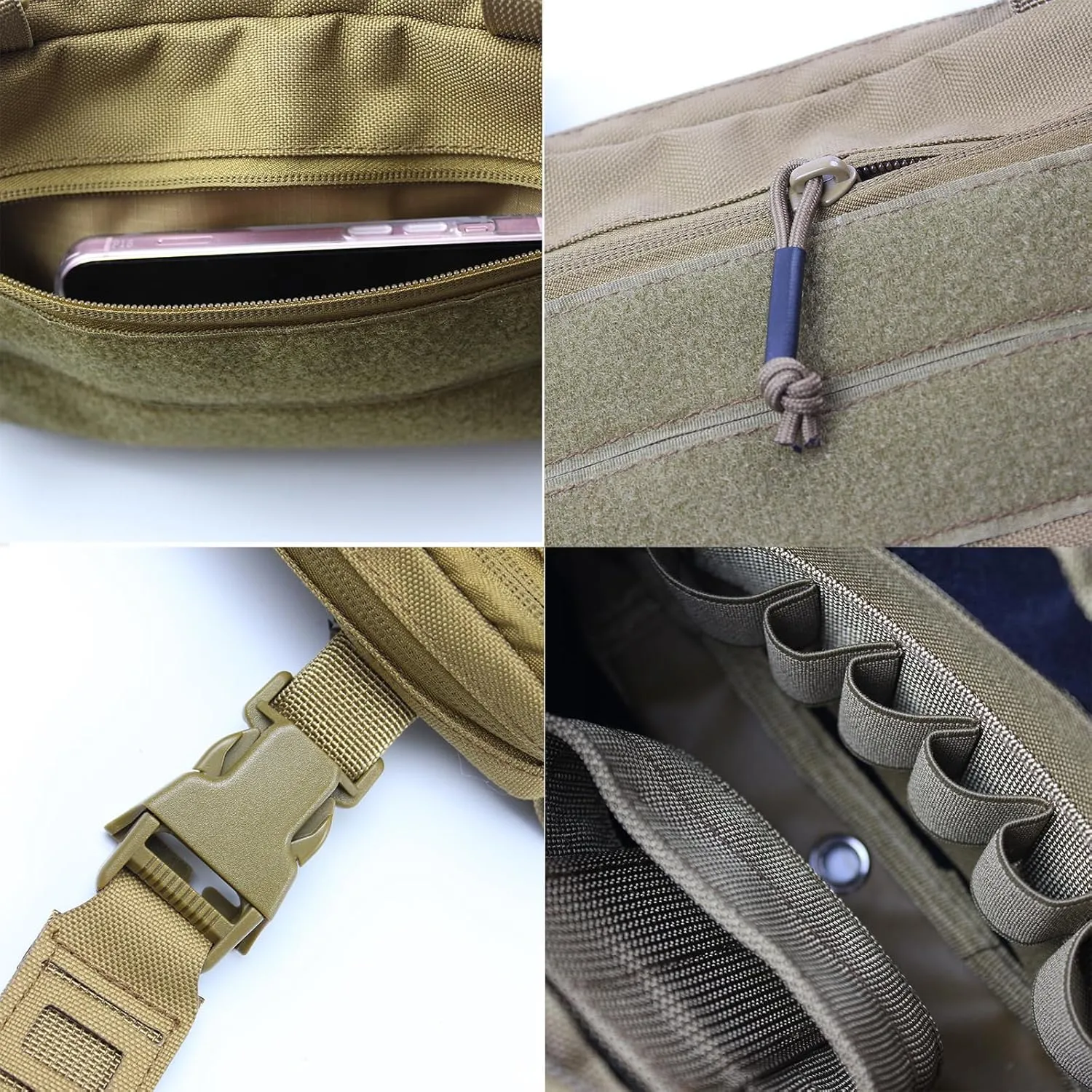 Tactical Chest Rig Bag Molle Organizer Pouch Utility Recon Kit Front Pack Multi-Purpose Daypack Concealed Carry Bag for Outdoor Hunting Hiking Fishing 1000D Waterproof (Wolf Brown)