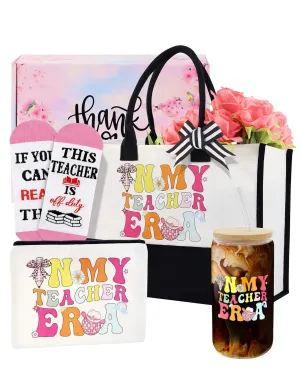 Teacher Gifts For Women, Thank You Gift For Women Tote Bags, Small Makeup Bag, Glass Cups, Novelty Socks, Unique Gifts Ideas From Students, Valentine's Day Teacher Gifts
