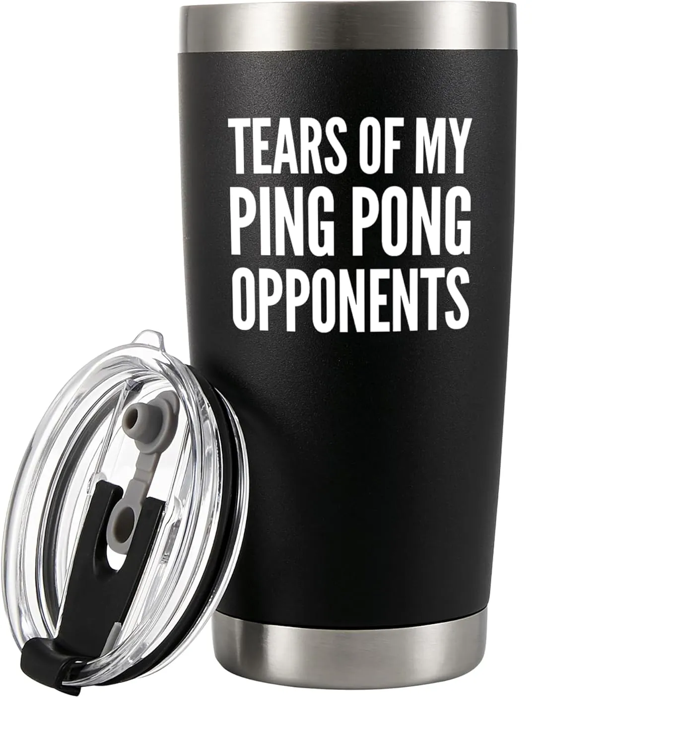 Tears Of My Ping Pong Opponents Pingpong Gifts For Him Her Mom Dad Table Tennis Player Boyfriend Girlfriend Friends Players Vacuum Insulated Tumbler with Straw and Removable Lid 20 oz Black
