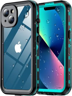Temdan for iPhone 13 Case Waterproof [Built-in Camera Lens & Screen Protector] [Full Body Protection] [IP68 Waterproof] Shockproof Phone Case for iPhone 13 6.1" Blue