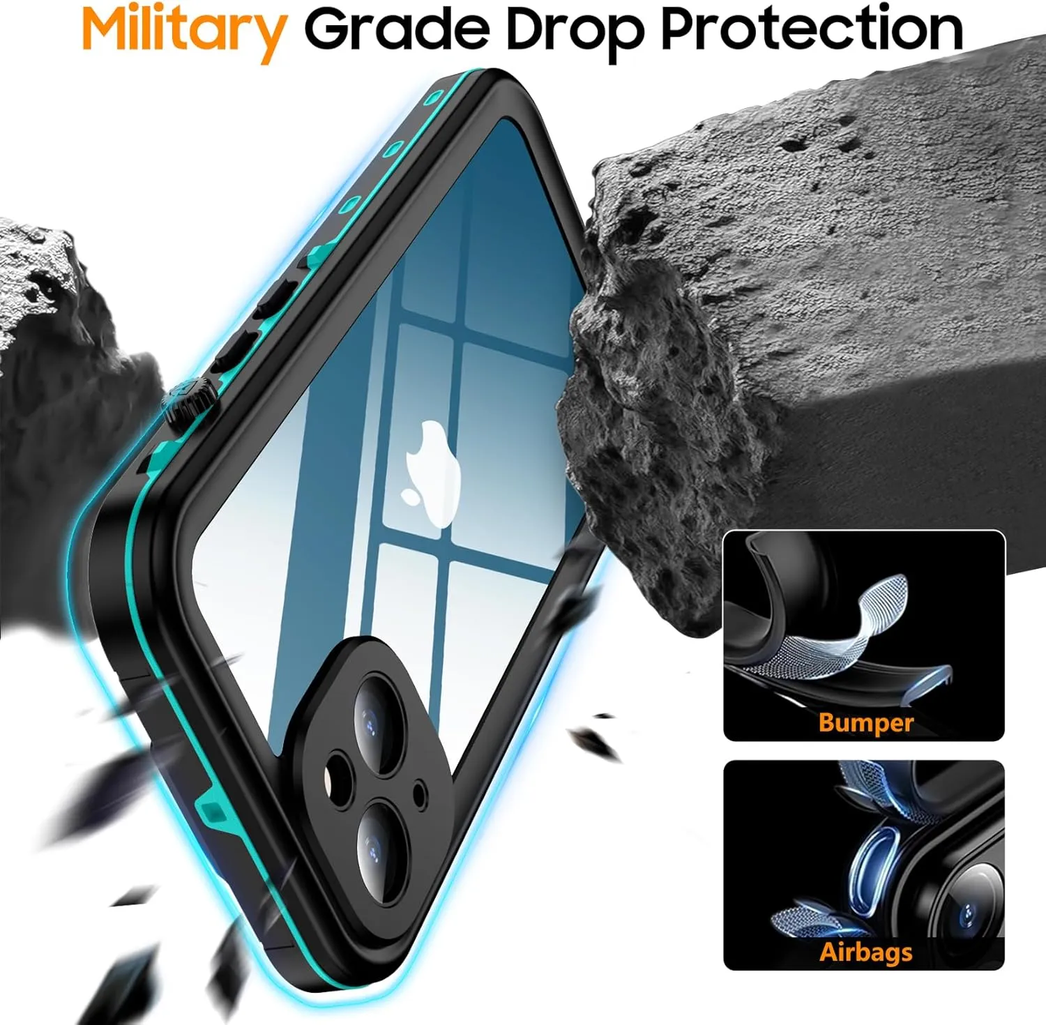 Temdan for iPhone 13 Case Waterproof [Built-in Camera Lens & Screen Protector] [Full Body Protection] [IP68 Waterproof] Shockproof Phone Case for iPhone 13 6.1" Blue