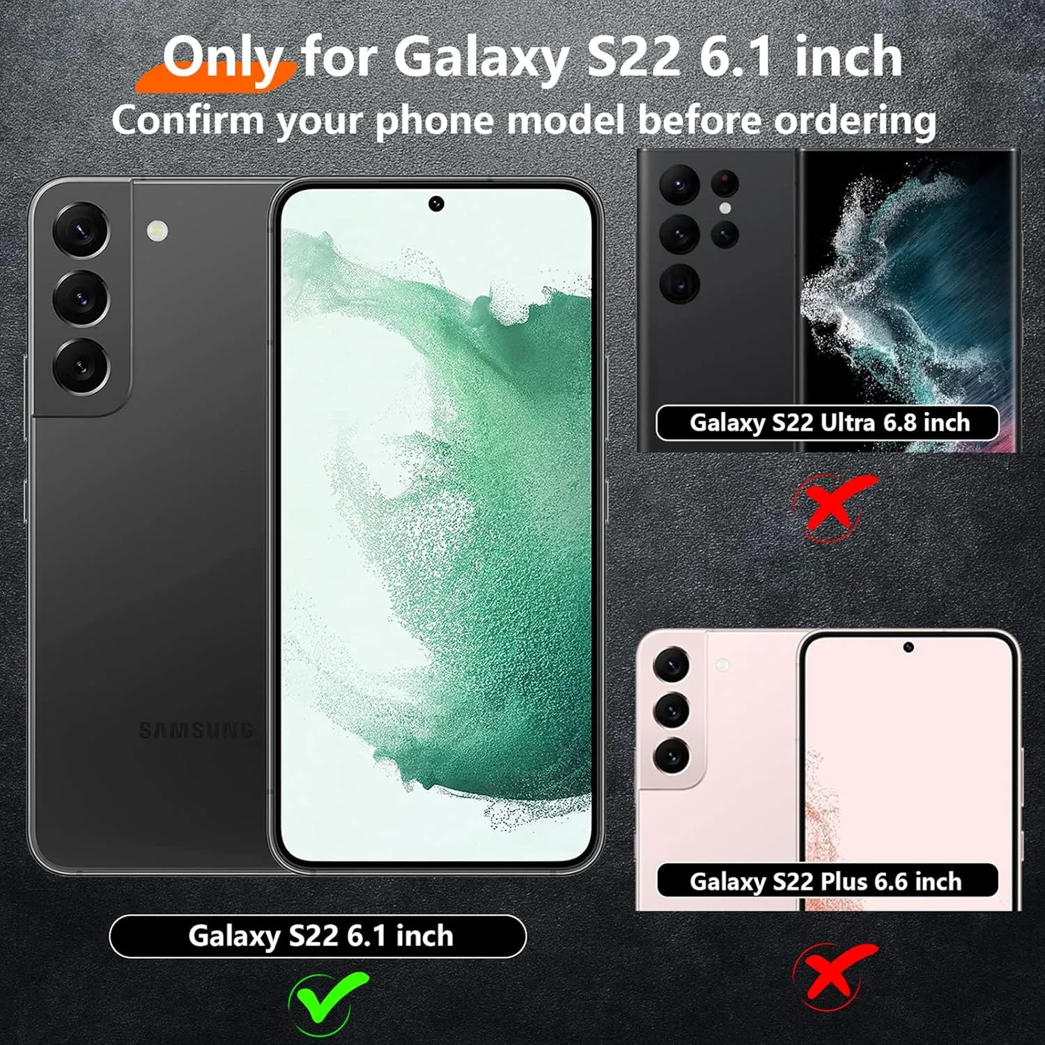 Temdan Heavy Shockproof for Samsung Galaxy S22 Case, with 2 Pack [Tempered Glass Screen Protector   Camera Lens Protector] [12 FT Military Grade Drop-Proof] Rugged Full-Body Protection,Black