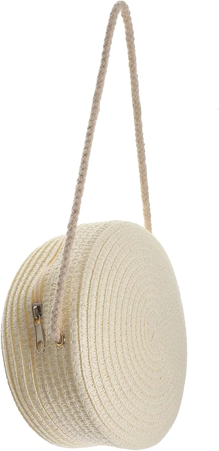 TENDYCOCO 2pcs Color Straw Bag Straw Diagonal Span Mobile Phone Bag Vacation