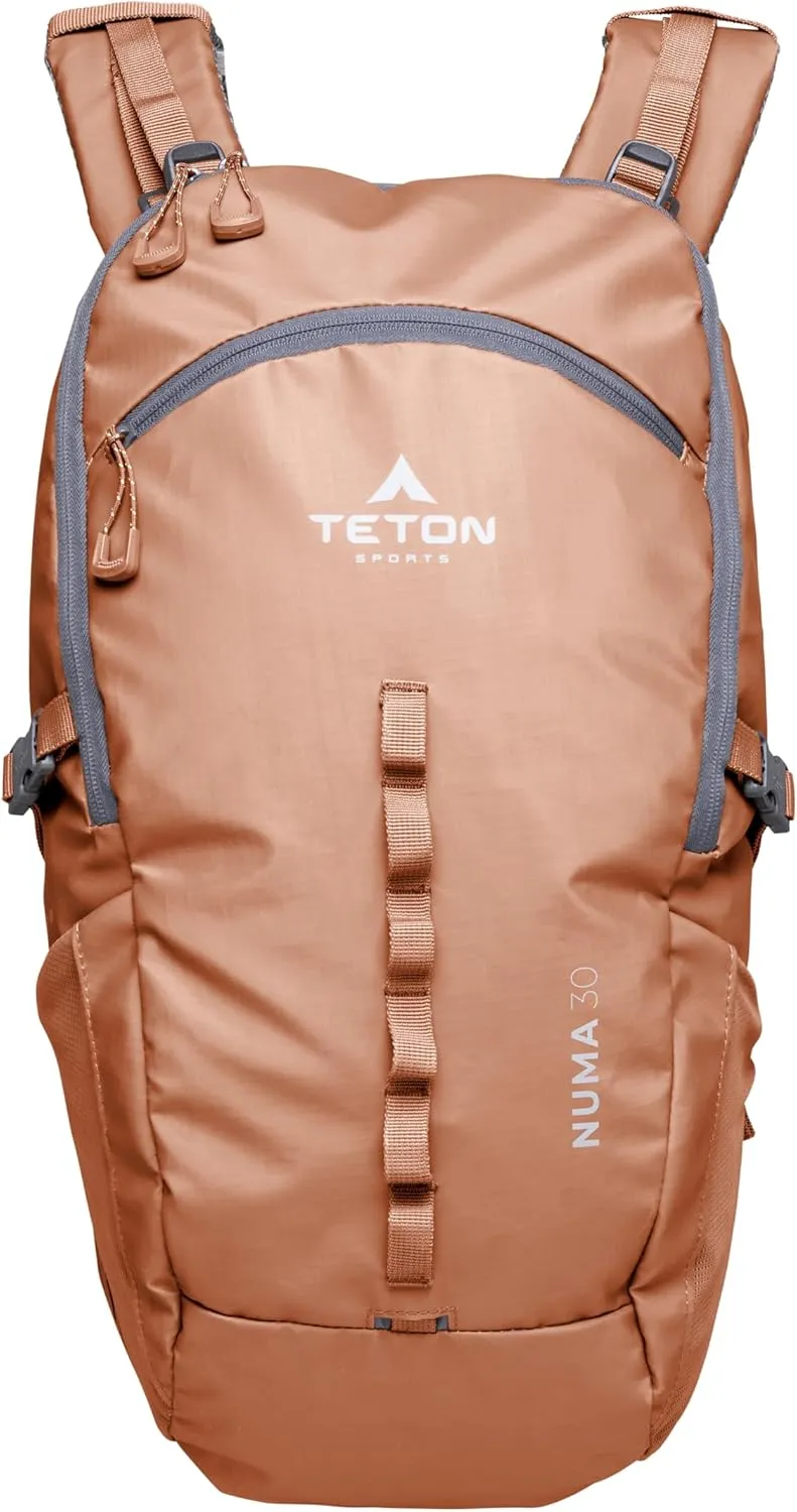 TETON Sports Numa backpack, sleek design, durable and ready for hiking, camping or backpacking. Lightweight with more room than you think. Perfect bugout bag. 30L, Terra