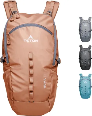 TETON Sports Numa backpack, sleek design, durable and ready for hiking, camping or backpacking. Lightweight with more room than you think. Perfect bugout bag. 30L, Terra