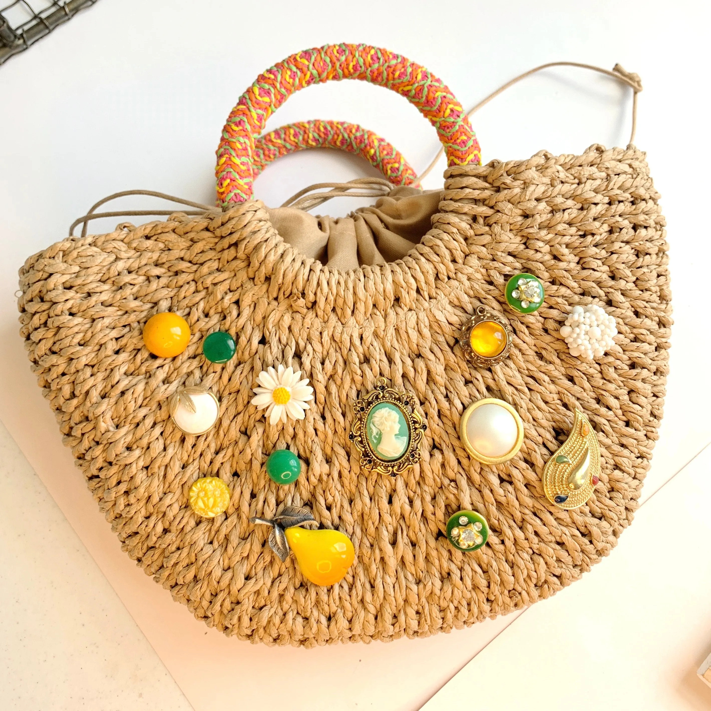 The Isla Straw Handbag - One-of-a-Kind