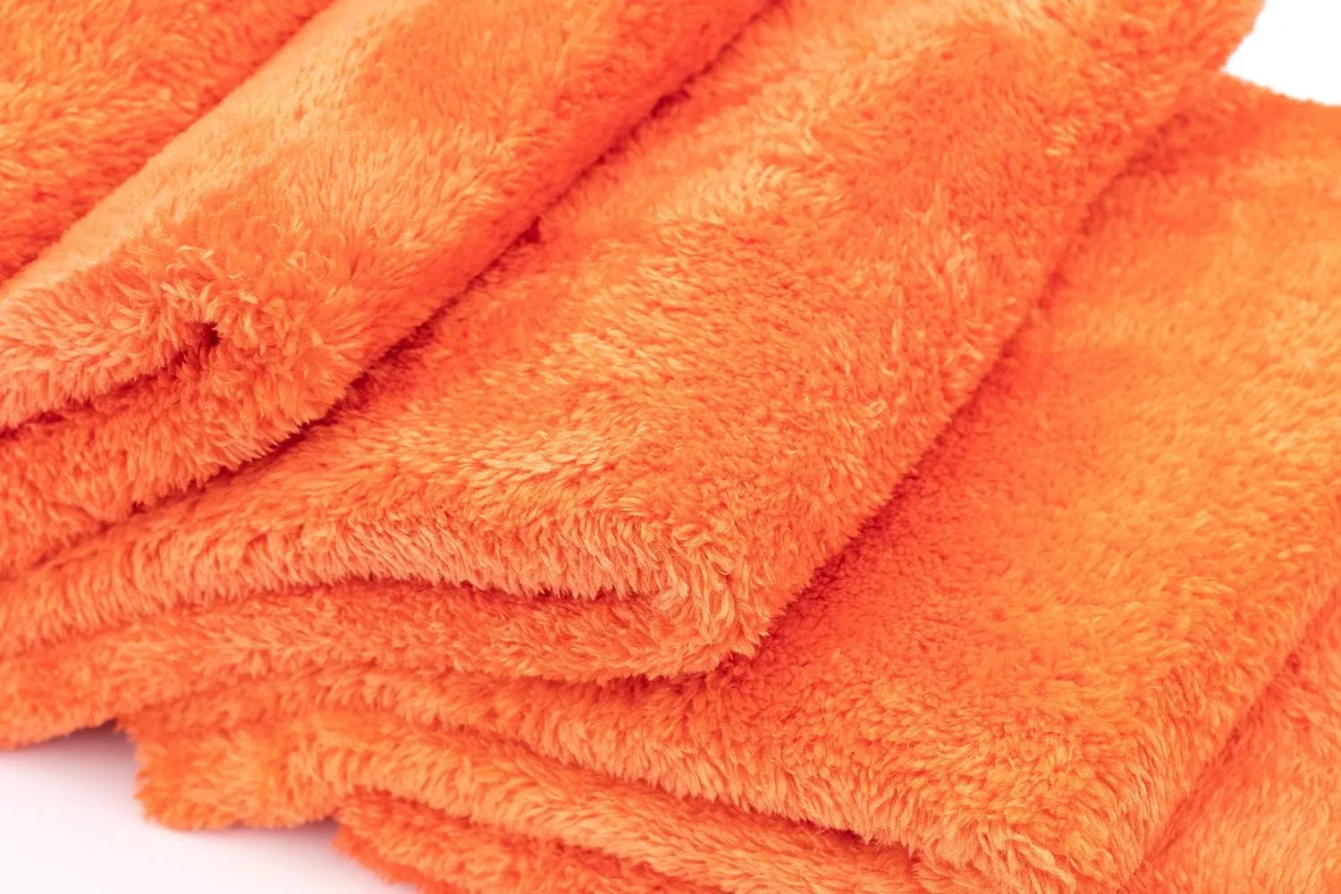 The Rag Company - Eagle Edgeless 500 (4-Pack) Professional Korean 70/30 Blend Super Plush Microfiber Detailing Towels, 500GSM, 16in x 16in, Orange