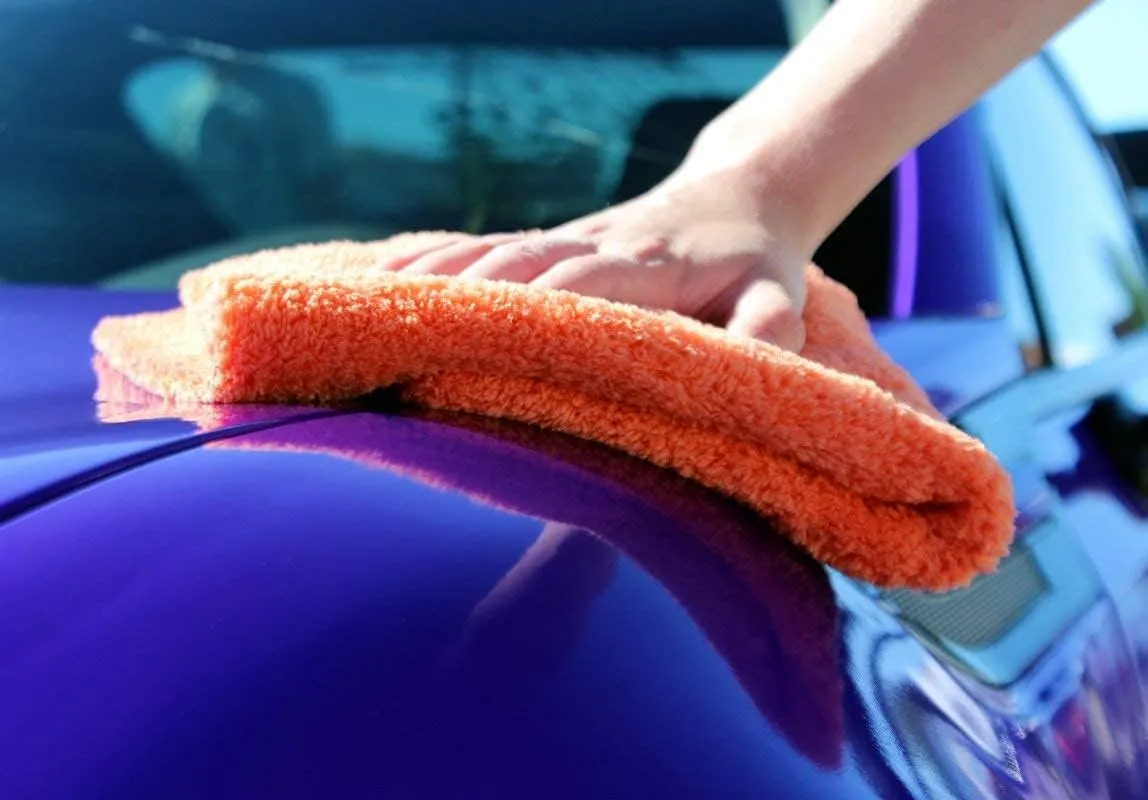 The Rag Company - Eagle Edgeless 500 (4-Pack) Professional Korean 70/30 Blend Super Plush Microfiber Detailing Towels, 500GSM, 16in x 16in, Orange