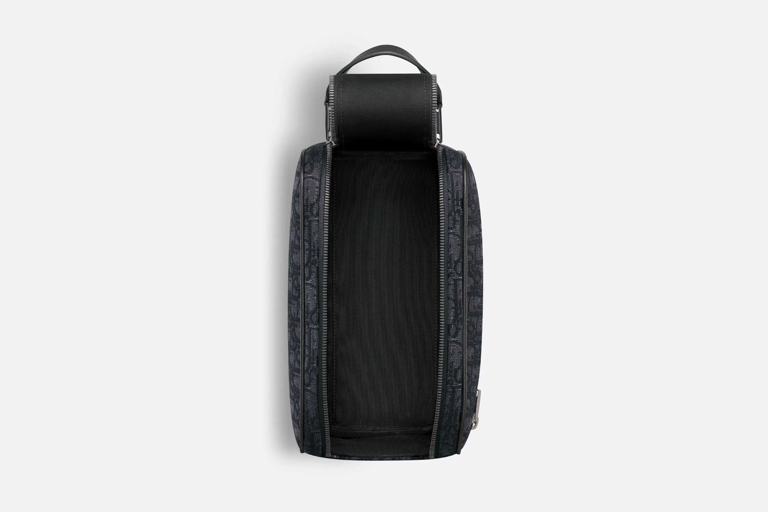 Toiletry Bag • Black Dior Oblique Jacquard and Grained Calfskin