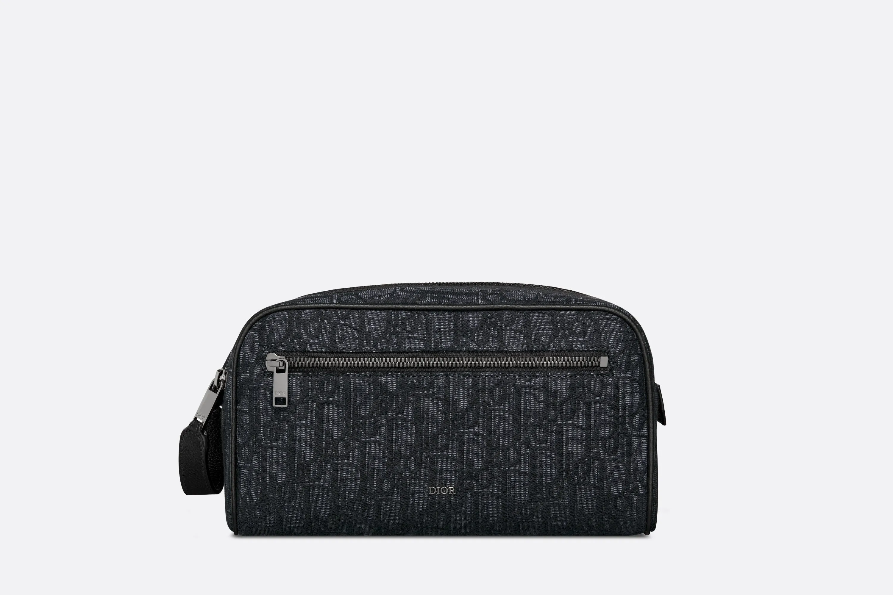 Toiletry Bag • Black Dior Oblique Jacquard and Grained Calfskin