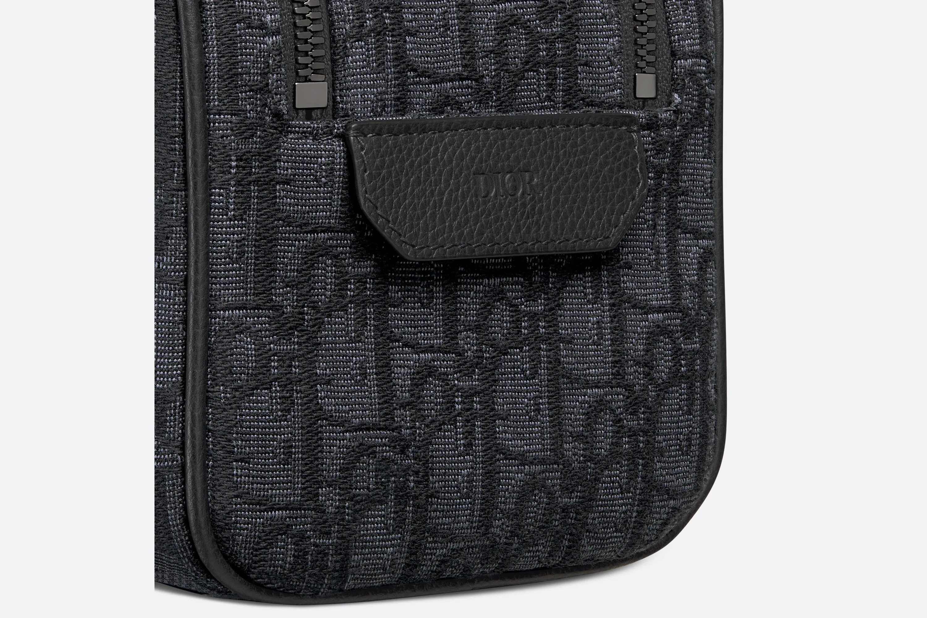 Toiletry Bag • Black Dior Oblique Jacquard and Grained Calfskin