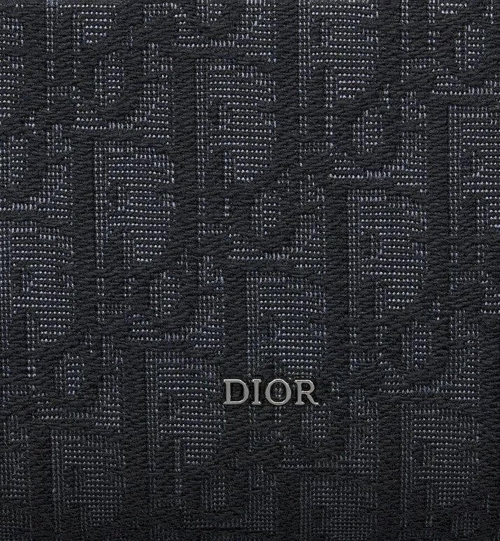 Toiletry Bag • Black Dior Oblique Jacquard and Grained Calfskin