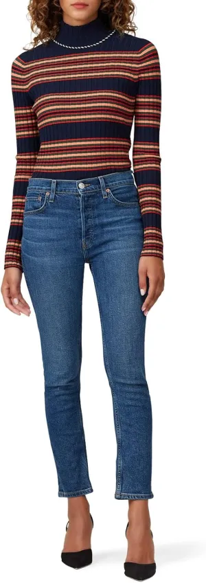 Tory Burch Rent The Runway Pre-Loved Navy Striped Turtleneck