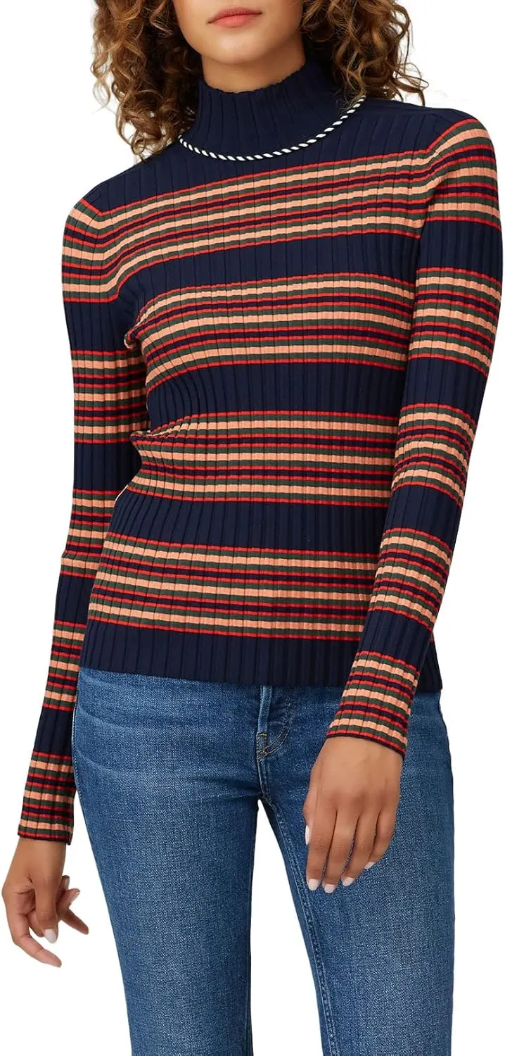 Tory Burch Rent The Runway Pre-Loved Navy Striped Turtleneck