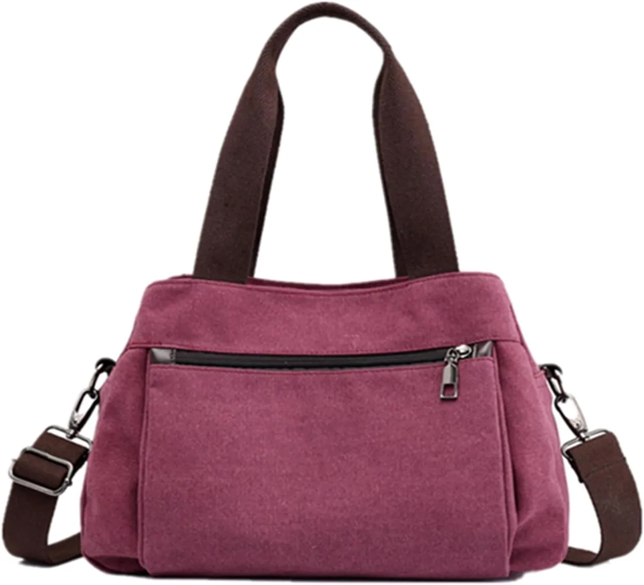 Tote Bag for Women, Canvas Crossbody Bags for Women, Multi Compartment Handbags Purse Medium Satchel