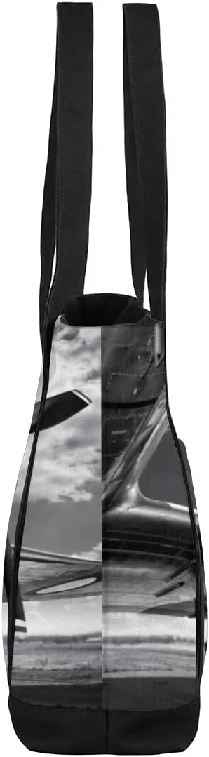 Tote Bag for Women Canvas Shoulder Bag Large Casual Handbag Lightweight Tote Bag with Zipper for Work Travel Shopping