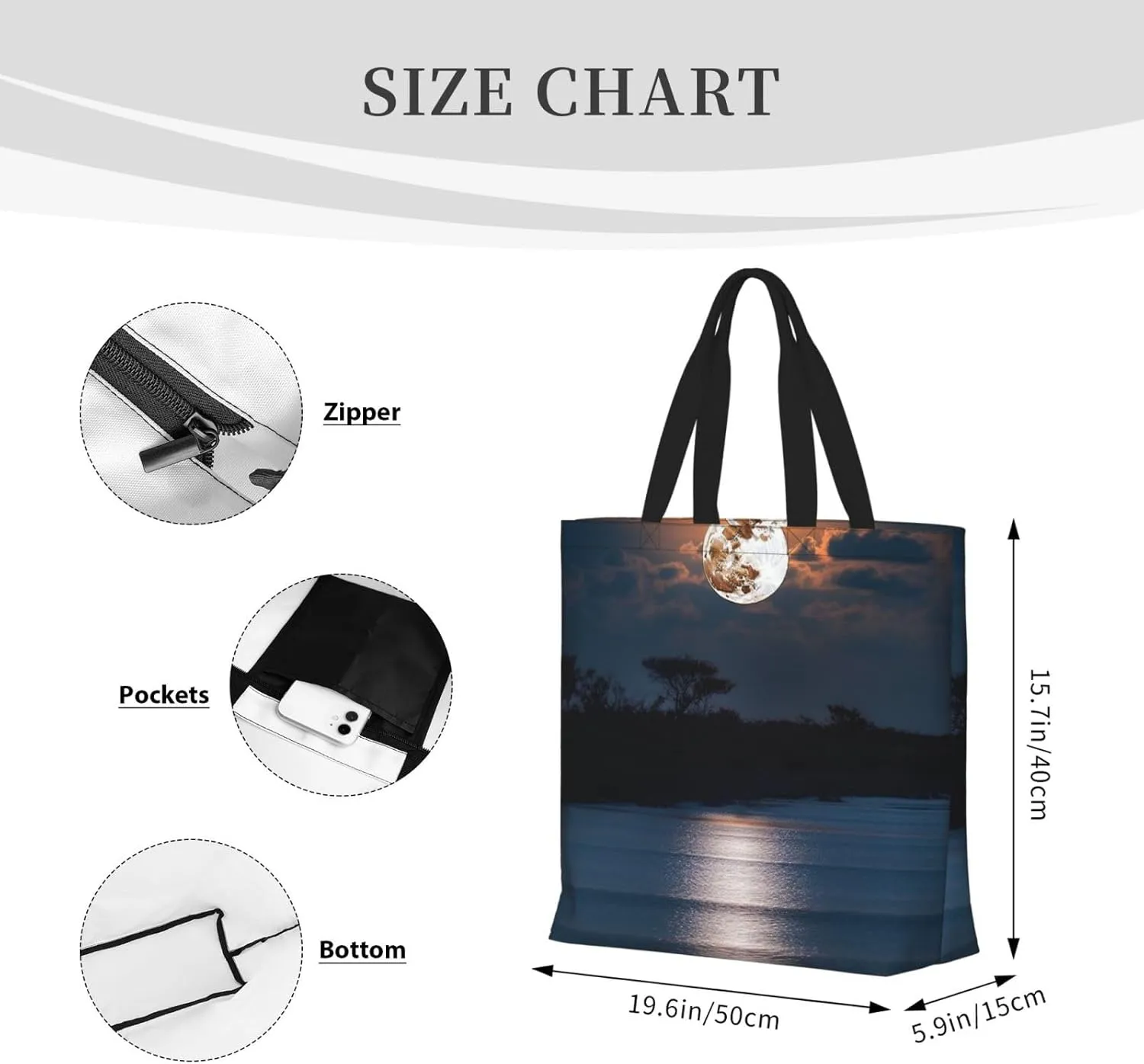 Tote Bag for Women Cow milk Shoulder Bag with Zipper Handbag Large Capacity Reusable Grocery Bag