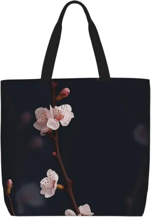 Tote Bag for Women Flower watercolor Shoulder Bag with Zipper Handbag Large Capacity Reusable Grocery Bag