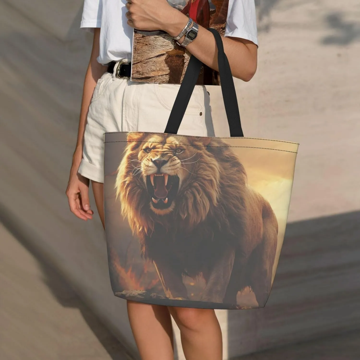 Tote Bag for Women Grocery Bag Reusable Shopping Bag Beautiful Fireworks Handbag Foldable Shoulder Bag