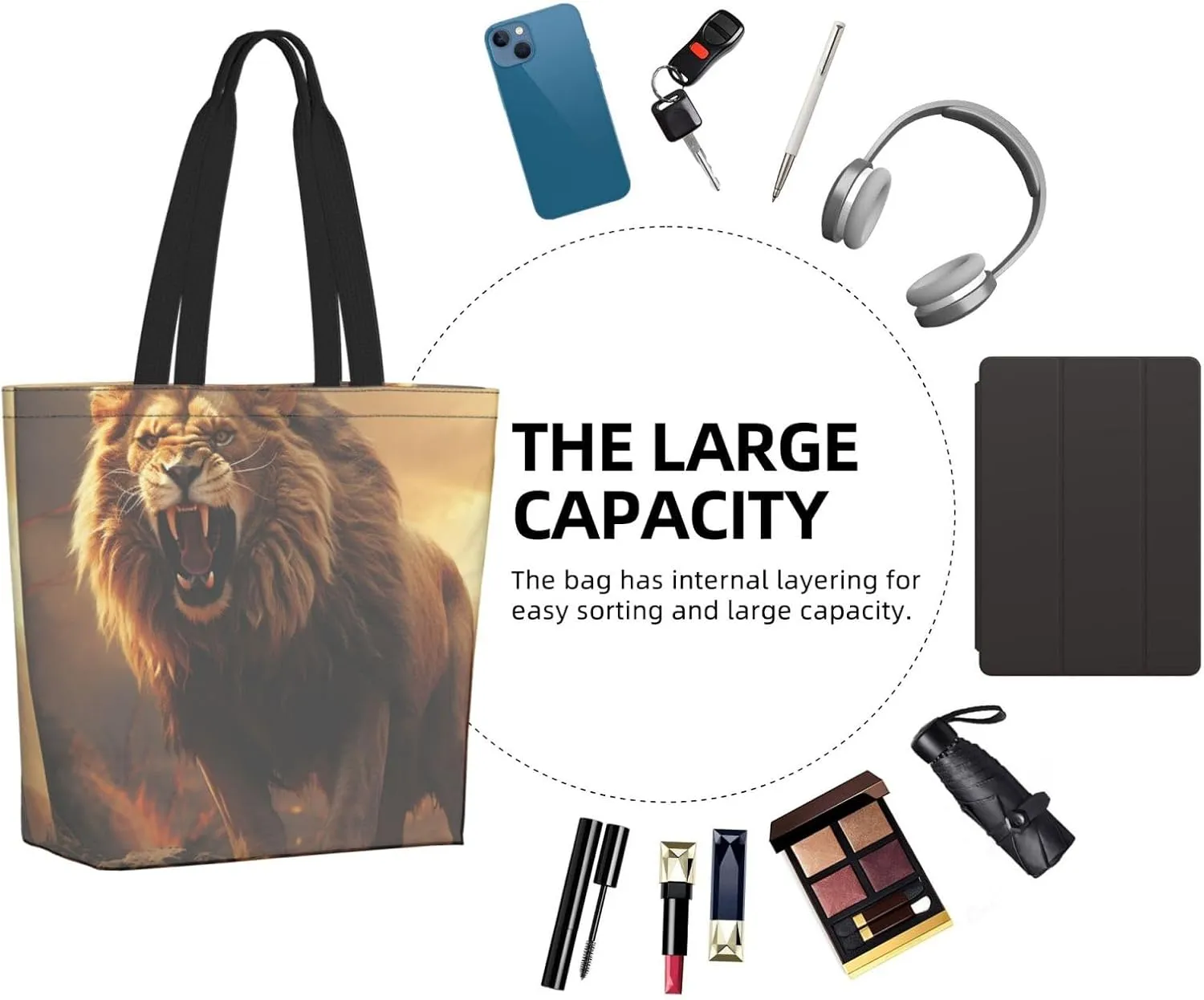 Tote Bag for Women Grocery Bag Reusable Shopping Bag Beautiful Fireworks Handbag Foldable Shoulder Bag