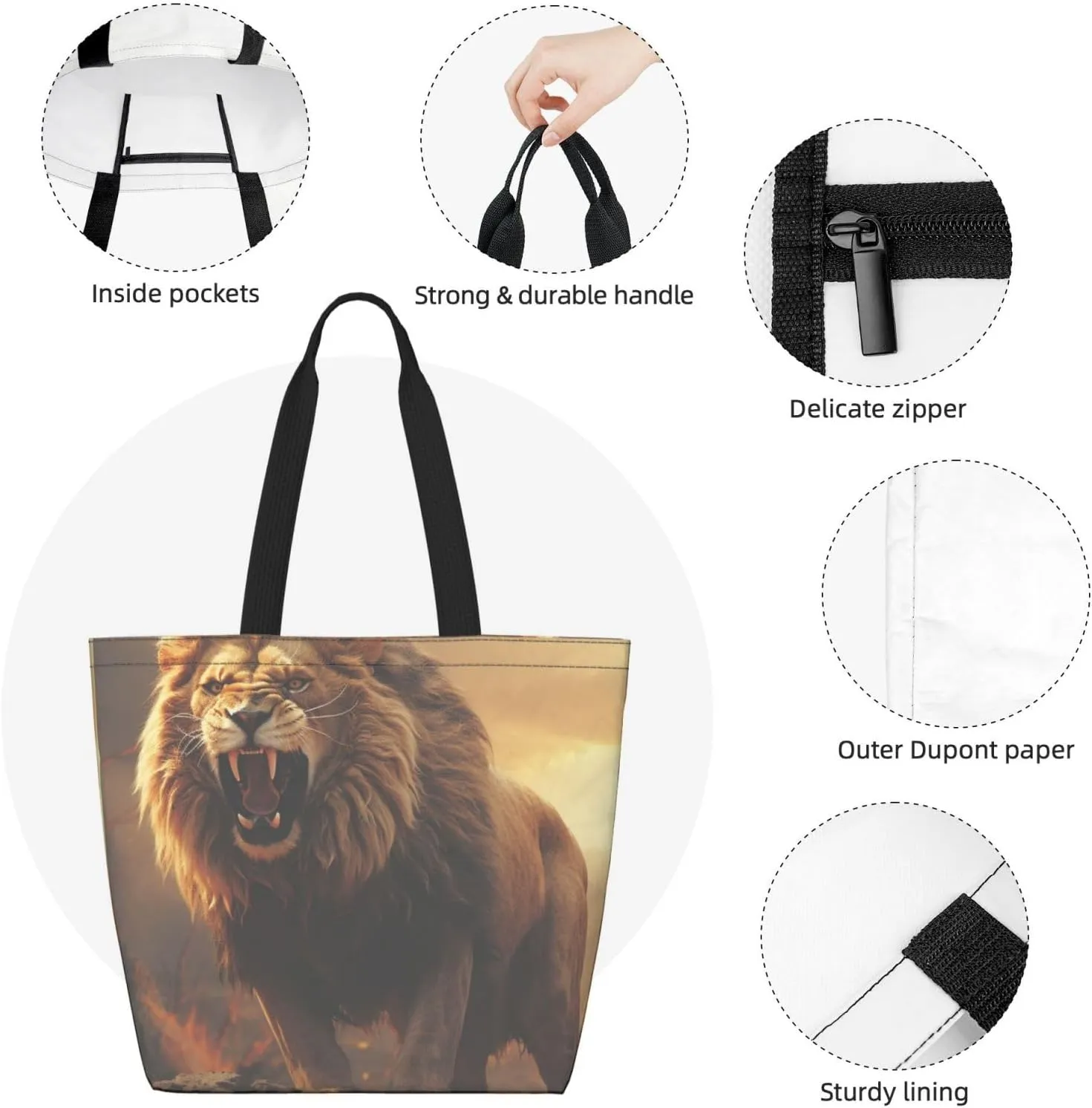 Tote Bag for Women Grocery Bag Reusable Shopping Bag Beautiful Fireworks Handbag Foldable Shoulder Bag