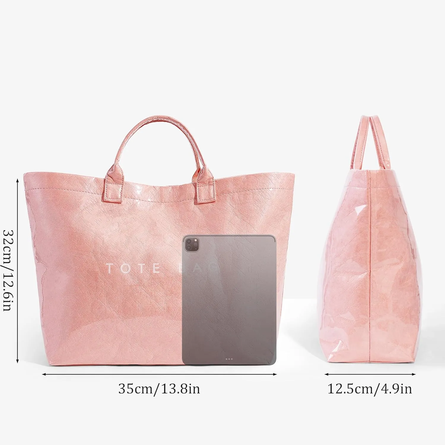 Tote Bag for Women Large PVC Tote Bag Plastic Handbag Letters Print Handbag Clear Hobo Bag
