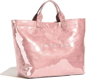 Tote Bag for Women Large PVC Tote Bag Plastic Handbag Letters Print Handbag Clear Hobo Bag