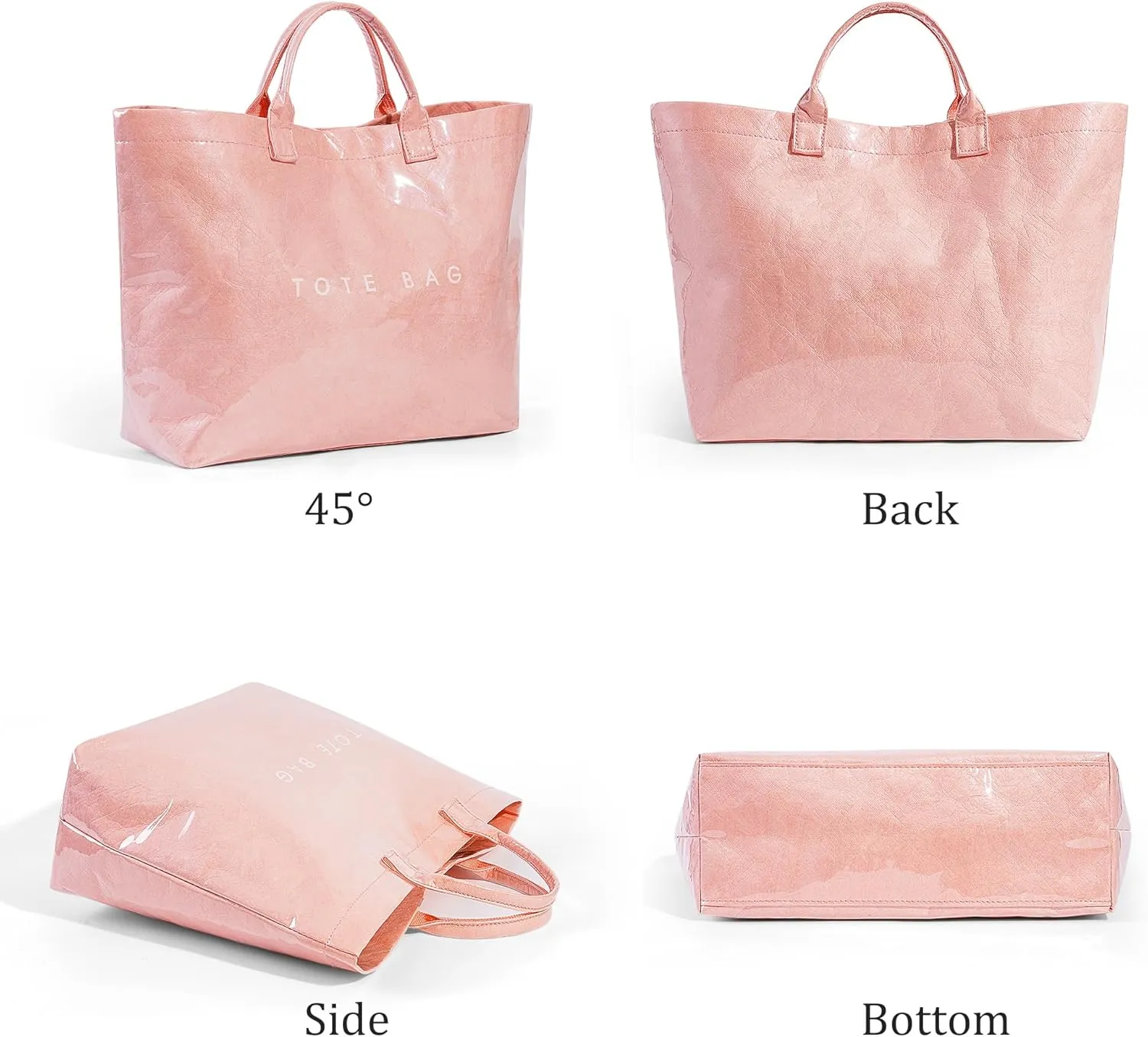 Tote Bag for Women Large PVC Tote Bag Plastic Handbag Letters Print Handbag Clear Hobo Bag
