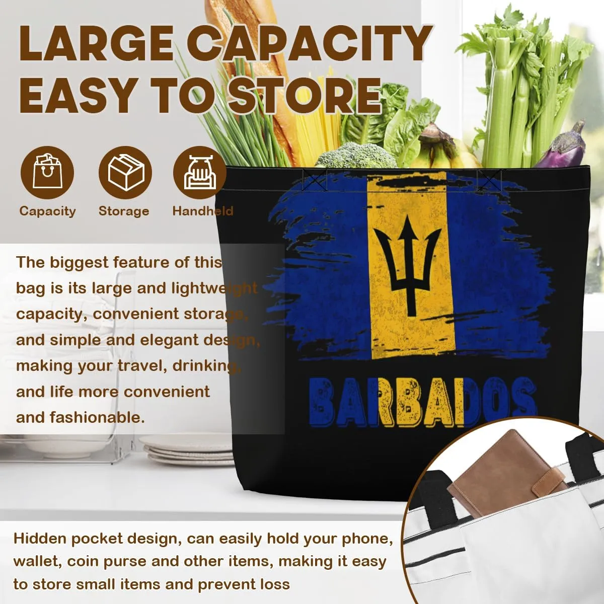 Tote Bag for Women Men Large Reusable Beach Shoulder Bags With Zipper for Gym Shopping Travel Gifts Yoga