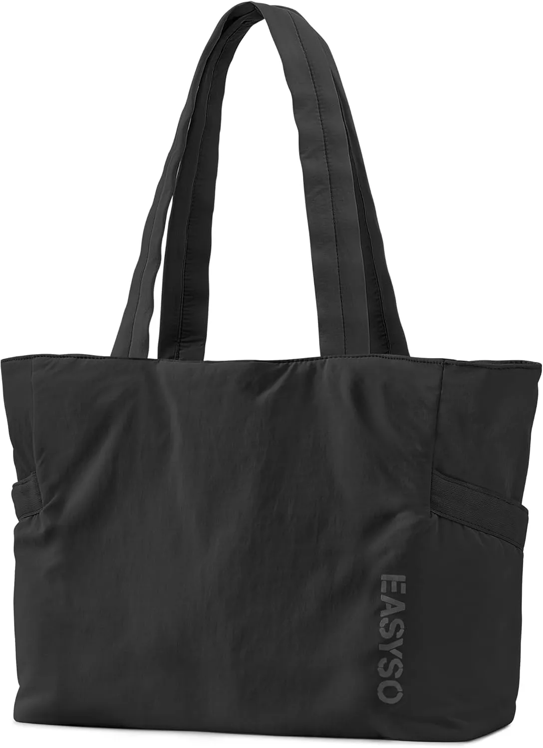 Tote Bag for Women,Puffer Travel Tote Bags with Zipper, Quilted Handbag with Compartments for Travel Work Sport, Black