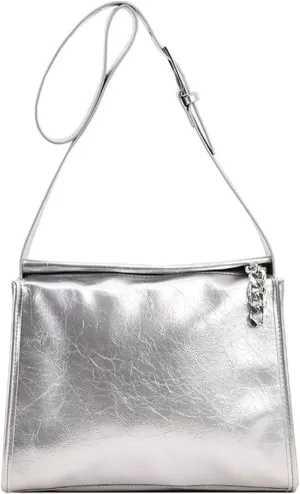 Tote Bag, Leather Tote Bag for Women with Zipper, Compartment, Waterproof, Handbags, Shoulder Bag for Women, Work Tote Bag for Travel, Work(Silver)
