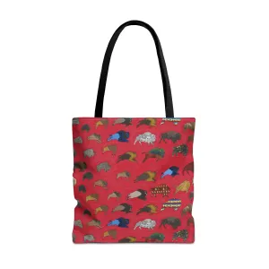 Tote Bag, Red, Bison Transition, Buffalo, Native American
