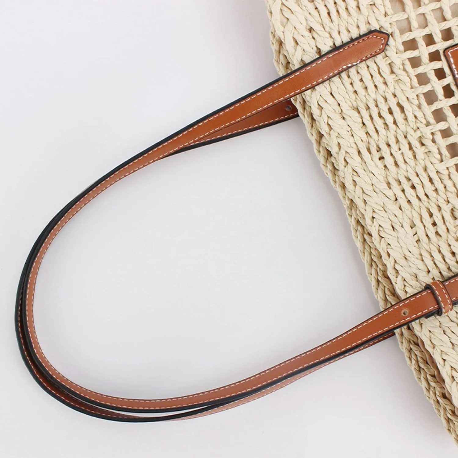 Tote Handbag Women Straw Beach Bag Large Boho Purse Underarm Hollow Shoulder Wicker Summer Vacation Holiday Work