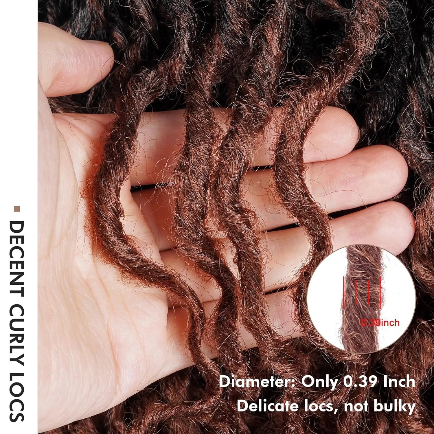 ToyoTress Toceana Curly Locs Crochet Hair - 18 Inch 8 Pcs (96 Strands) Ombre Brown Pre-looped Crochet Locs, Long Soft Crochet Faux Locs Pre-twistedBraids Synthetic Braiding Hair (18 Inch,OT30-8P)