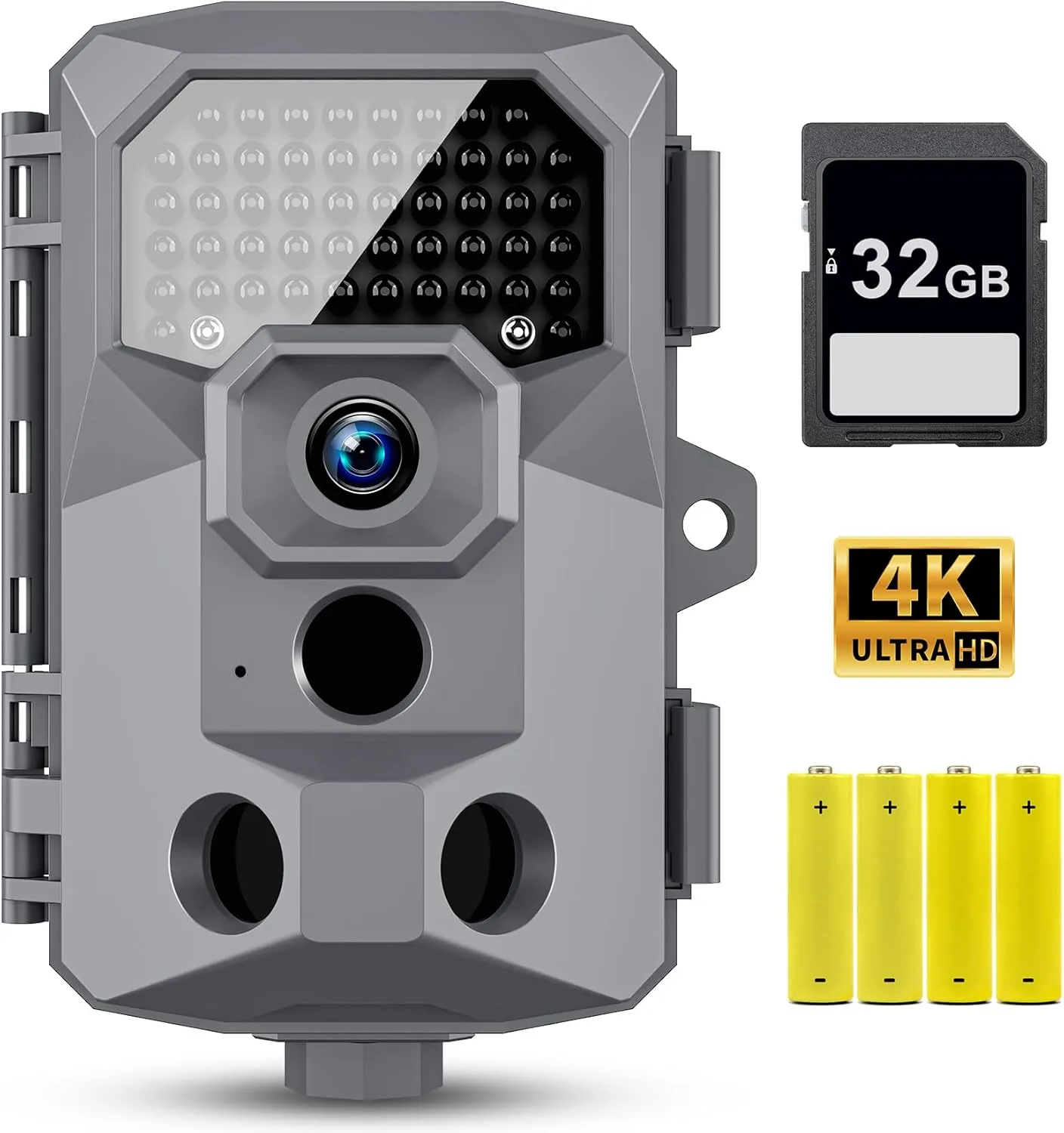 Trail Camera, 4K 48MP Trail Game Camera with Night Vision 0.1s Trigger Motion Activated, IP66 Waterproof 130° Wide Angle Hunting Cam with 50pcs No Glow LEDs for Wildlife Monitoring