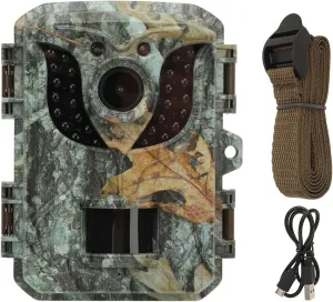 Trail Camera,1080P Game Hunting Camera with Night Vision 0.2s Speed Motion Activated Infrared Camera IP66 Waterproof Wildlife Monitoring Camera, Hunting Deer Camera