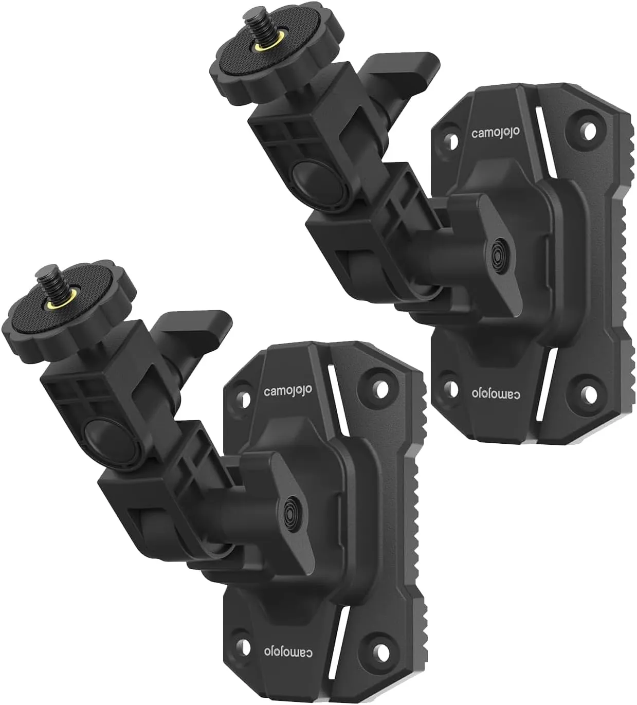 Trail Cameras Mounting Bracket with 1/4" -20 Threaded Insert 360°Rotating Adjustable Holder for Outdoor Hunting Gear Accessory, Game Camera Holder Monitor Stand Hunting Camera Kit (2 Pack)